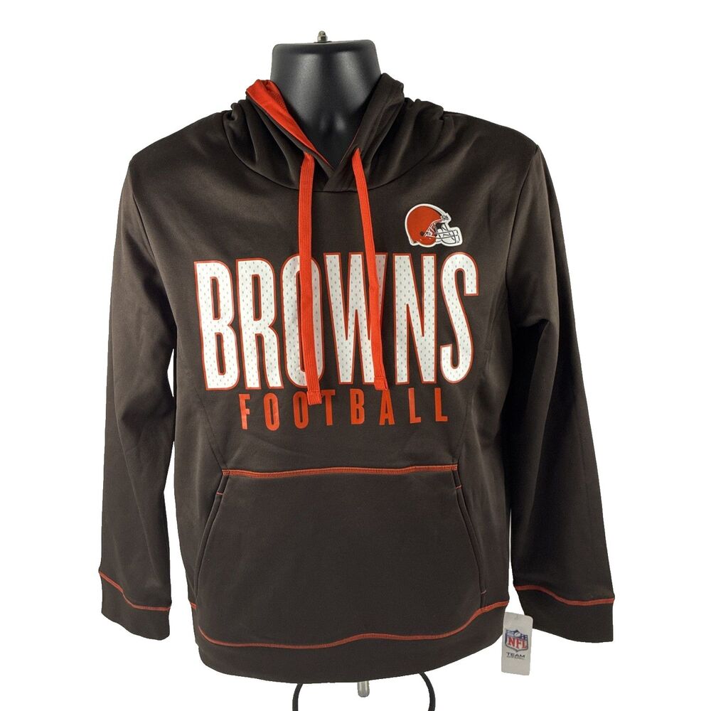 New Mens NFL Team Apparel Cleveland Browns Hoodie Sweatshirt Size Small NWT‎